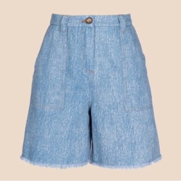 FRNCH DENIM JEAN HIGH WAIST BERMUDA OANA SHORTS SIZE Small - Picture 4 of 12